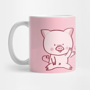 Cute pig waving cartoon Mug